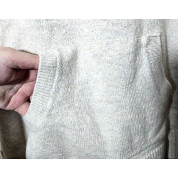 Loft Sweater XS White Casual Basics Capsule Wardrobe Kangaroo Pocket Turtle Neck - Picture 9 of 13